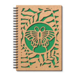 Agenda cu coperti din lemn - Fluture