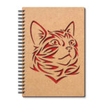 Agenda cu coperti din lemn - Pisica