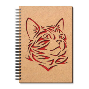Agenda cu coperti din lemn - Pisica