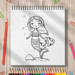 Carte de colorat cu sirene