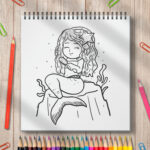 Sirene - Carte de colorat pentru copii