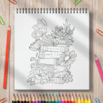 Carte de colorat Aranjamente florale