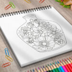 Carte de colorat flori