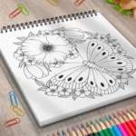 Carte de colorat cu fluturi