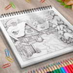 Carte de colorat iarna