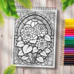 Carte de Colorat cu flori pentru adulti