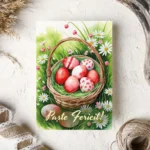 Felicitare Paste Cos cu oua