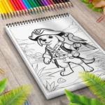 Carte de Colorat catel pirat