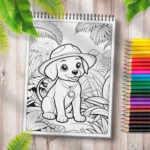 Carte de Colorat catel in jungla