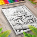 Carte de colorat cu ciuperci