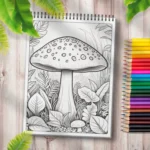 Carte de colorat cu ciuperci