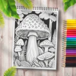 Ilustratie ciuperci in padure