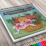 Aranjamente Florale - Carte de colorat pentru adulti