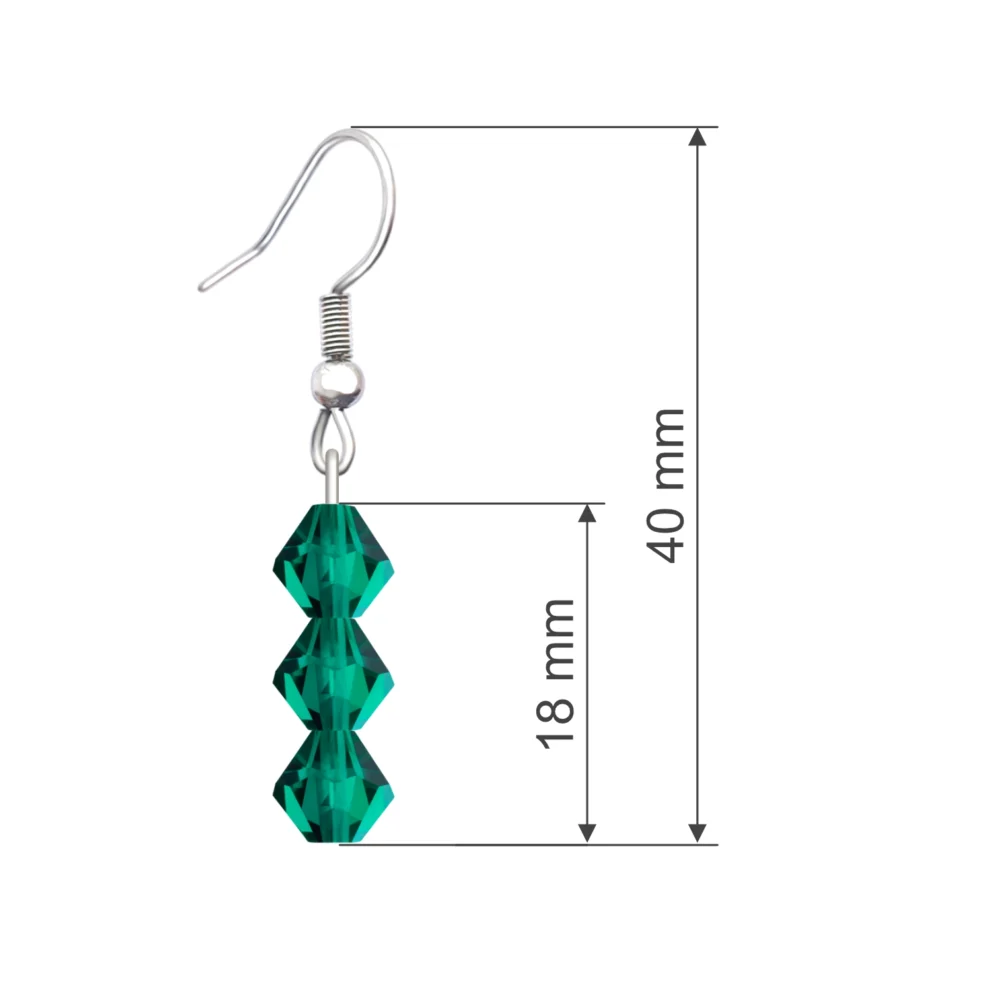 Cercei pandantiv cristal Preciosa emerald