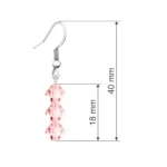 Cercei pandantiv cristal Preciosa light rose