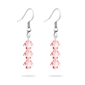 Cercei pandantiv cristal Preciosa light rose