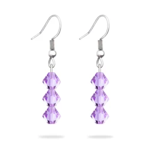 Cercei pandantiv cristal Preciosa violet