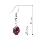 Cercei pandantiv cristal Swarovski oval amethyst