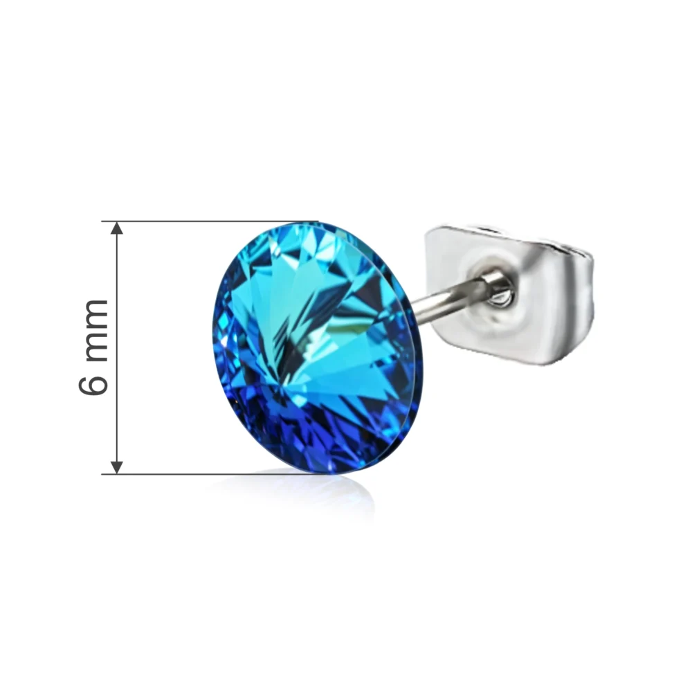 Cercei cristal Preciosa bermuda blue 6mm