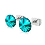 Cercei cristal Preciosa blue zircon 6mm, tip surub
