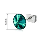 Cercei cristal Preciosa emerald 6mm, tip surub