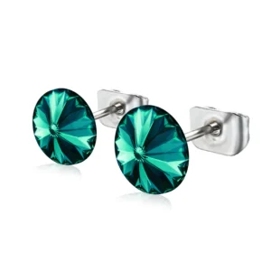 Cercei cristal Preciosa emerald 6mm, tip surub