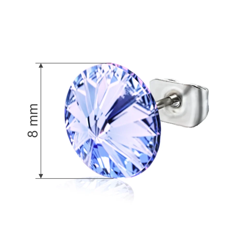 Cercei cristal Preciosa light sapphire 8mm, tip surub