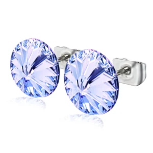 Cercei cristal Preciosa light sapphire 8mm, tip surub