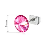 Cercei cristal Preciosa rose 6mm, tip surub