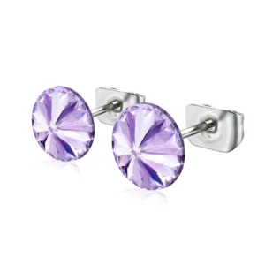 Cercei cristal Preciosa violet 6mm, tip surub