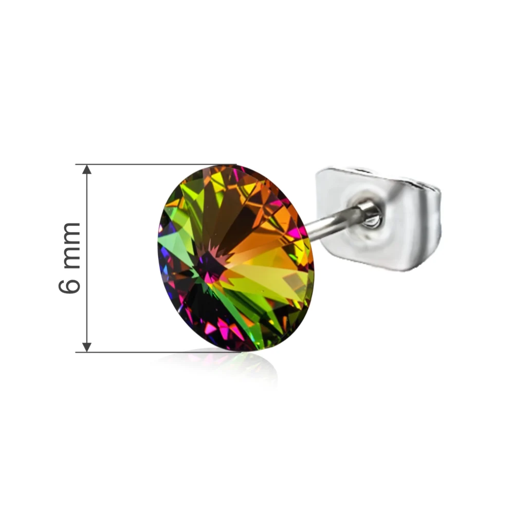 Cercei cristal Preciosa vitrail medium 6mm, tip surub