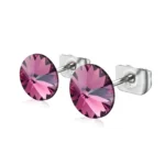 Cercei cristal Swarovski antique pink 6mm, tip surub