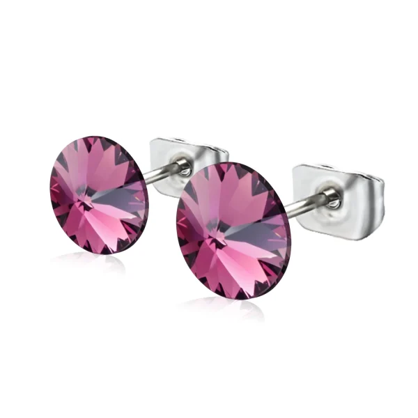 Cercei cristal Swarovski antique pink 6mm, tip surub