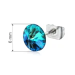 Cercei cristal Swarovski bermuda blue 6mm, bermuda blue