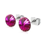 Cercei cristal Swarovski fuchsia 6mm, tip surub