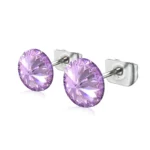 Cercei cristal Swarovski violet 6mm, tip surub