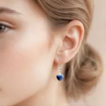 Cercei pandantiv cristal Swarovski inima dark indigo