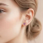 Cercei cristal Swarovski antique pink 6mm, tip surub