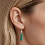 Cercei pandantiv cristal Preciosa emerald