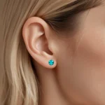 Cercei cristal Preciosa blue zircon 6mm, tip surub