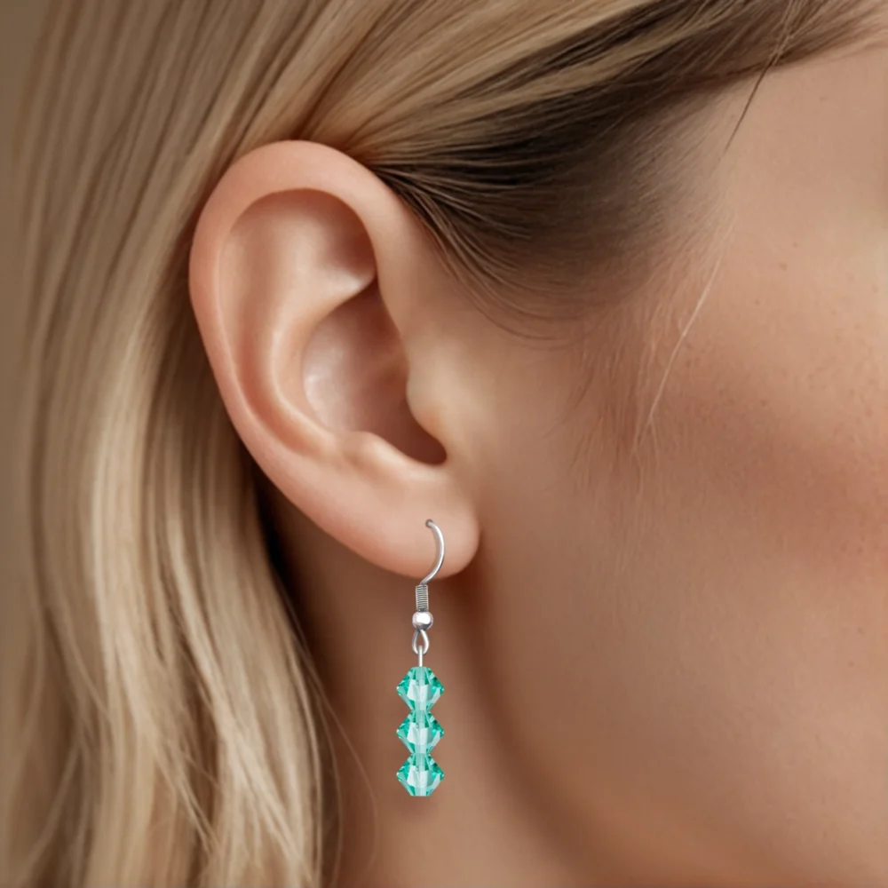 Cercei pandantiv cristal Preciosa caribbean sea