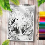 Carte de colorat cu peisaje