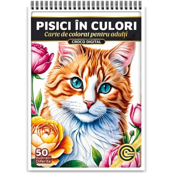 Carte de colorat antistres Pisici in Culori