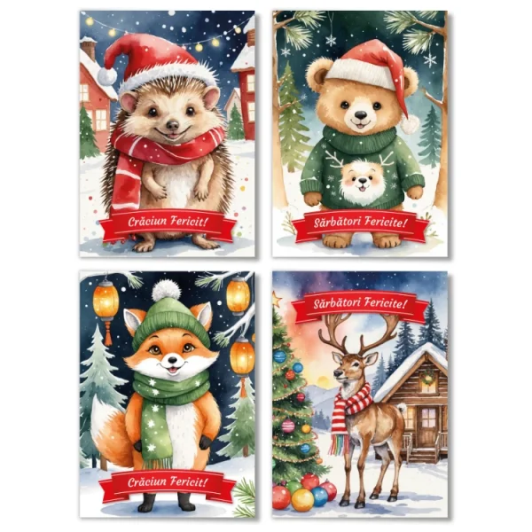 Felicitari de Craciun cu Animale