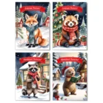 Set Felicitari Craciun cu Animale