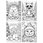 Set felicitari de colorat de Craciun