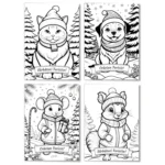 Set felicitari de colorat de Craciun