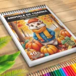 Carte de colorat animale de toamna