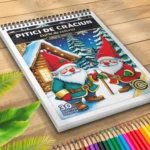 Carte de colorat pitici de craciun