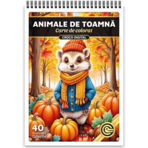 Carte de colorat animale de toamna